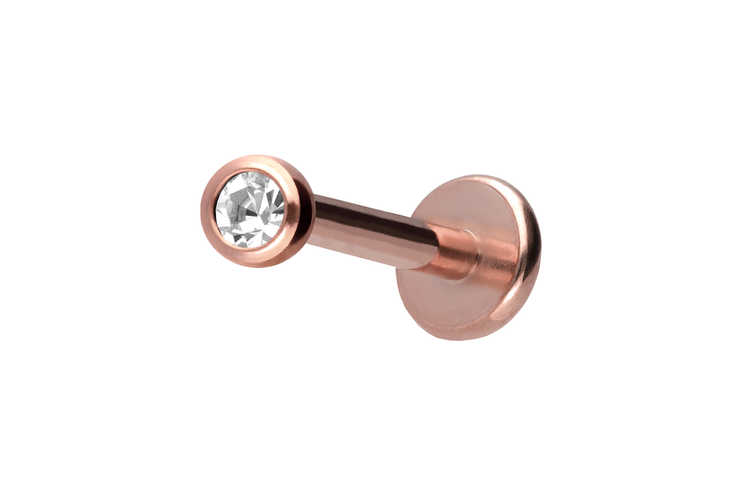 Titan Labret Piercing mit Innengewinde KRISTALL